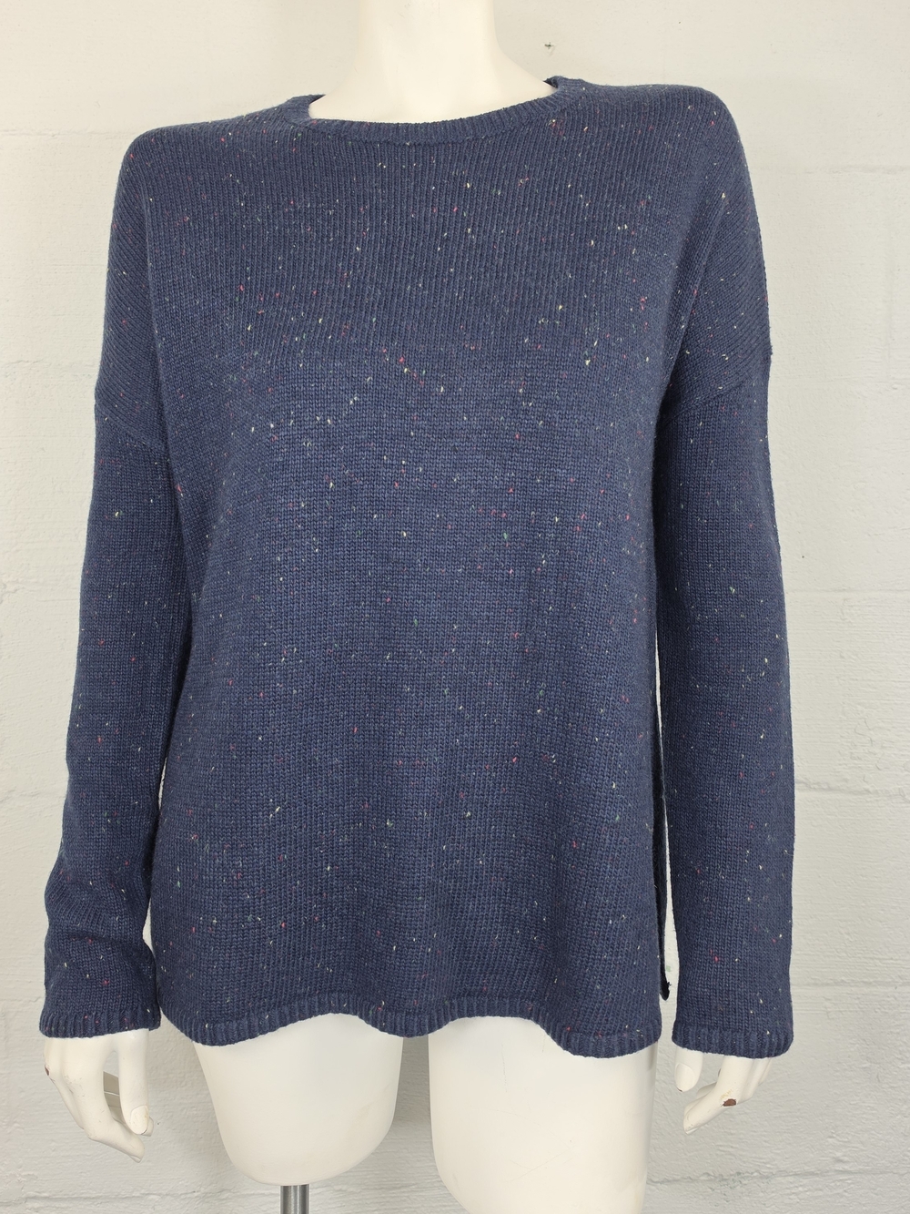 & Other Stories Navy Speckled Crewneck Sweater